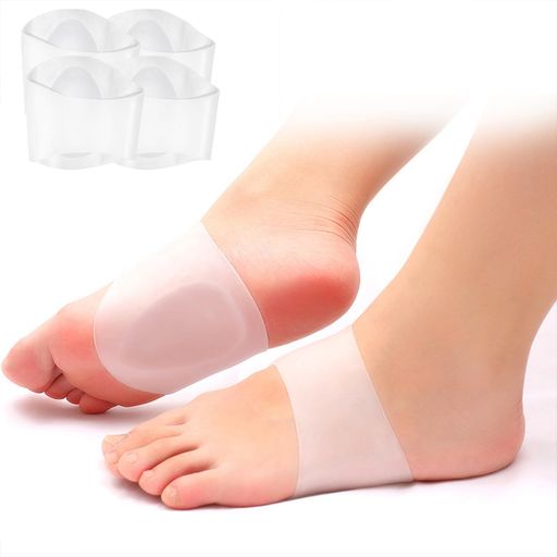 【4個入り】土踏まずサポーター扁平足サポーター足底筋膜炎サポーター足用アーチサポーターシリカゲル土踏まずインソール足底腱膜炎サポーターインソール衝撃吸収男女兼用(白)
