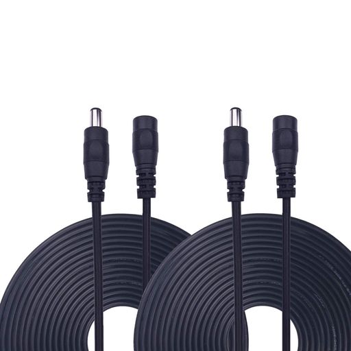 Kabenjee2X10mDC/ACアダプタ延長ケーブルLEDテープ用電源コードDCパワーケーブルDC5.5x2.1mmプラグジャック防犯カメラシステム用(2個/パック黒)