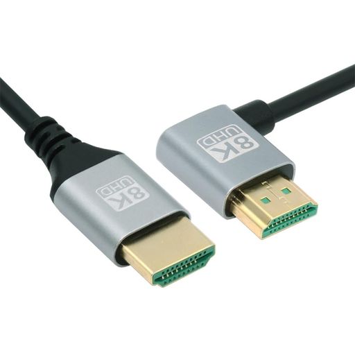 NFHKHDMI2.1超薄型HDTVケーブル8K4Kハイパースーパーフレキシブルスリムコード直角90度Type-Aオス-オス..