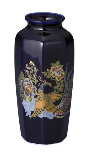 花瓶瑠璃八角型鳳凰[5寸]|仏具仏壇用品手元供養