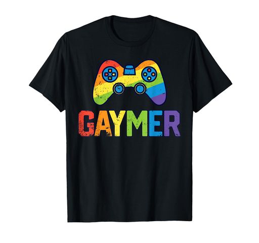 GaymerGamerGayPrideLGBTRainbowFlagVideoGameGiftsTシャツ