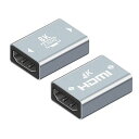 hdmi延長HDMIケーブルコネクタ中継アダプタ延長アダプターHDMIケーブル延長接続HDMI2.1規格60Hz8K+4KHDMIVer2.1メスメス48Gbpsウルトラハイスピードメスメスシルバー2点セット