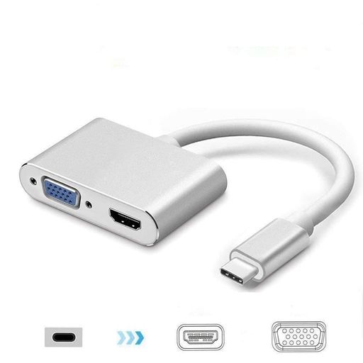 USBTypeCtoHDMIVGAアダプタUSB-Ctohdmivga2-in-1ハブコンバーター変換アダプタ4K画質同時出力USB3.1高..