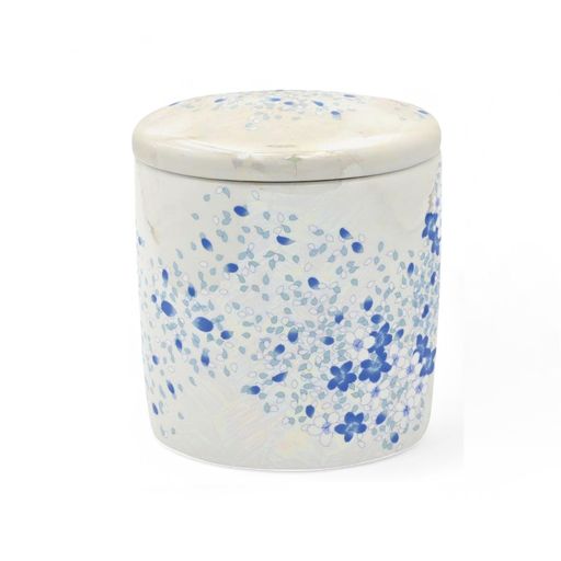 匠美風Select犬猫手元供養(骨壷2寸蓋シリコンパッキン付)桜ちらしブルー日本製