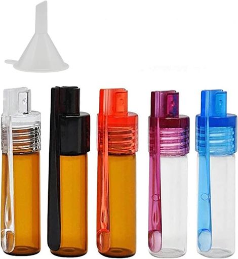 Goledwedy51MM高さスプーン付きスパイスパウダーツール(5PCS)スプーン付きマイクロファンネルガラスバ..