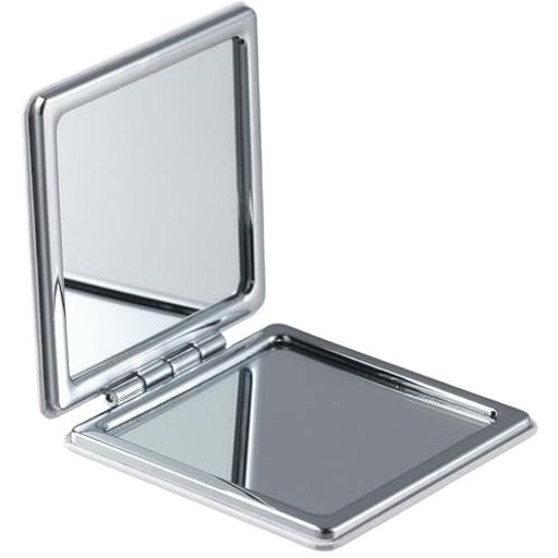 SYSPDM手鏡折畳みコンパクトミラー携帯ミラー両面鏡超軽量人気おしゃれ角度調整可(1個/方形)