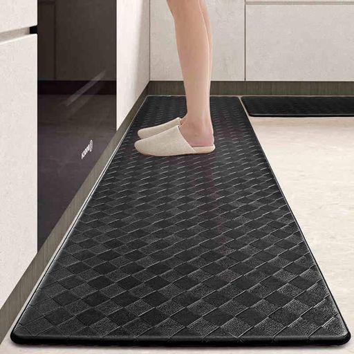 Joolxxoキッチンマット拭ける洗濯いらず低反発クッション厚さ10mmポリ塩化ビニールずれない台所マット..