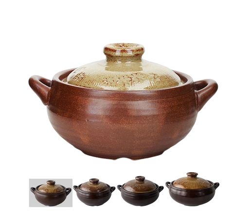 韓国泥釉薬土鍋[粉青技法デザイン]陶器耐熱鍋韓国西海岸泥黄土鉱物含有キムチチゲスプラーメン鍋(ミニ..