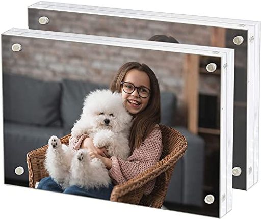 アクリルフォトフレーム写真立てスタンドアクリル製ピクチャーフレームポスターフレーム横縦透明(2枚102x152mmKG判)