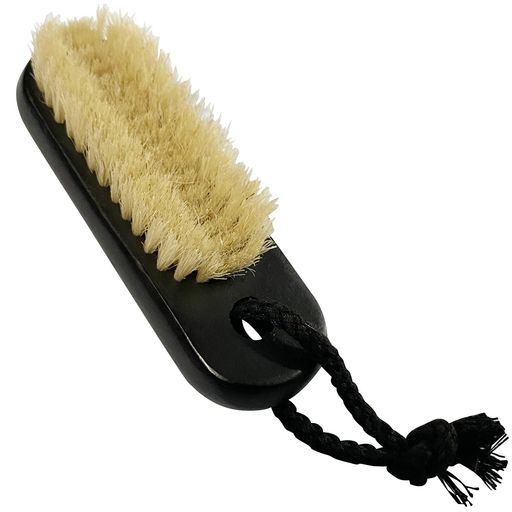 Coralpearl木製ネイルブラシクリーナー黒x1個天然猪毛100%で手指足つま先のクリーニング用、爪スクラブ..