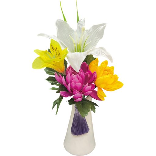 キューフラ(Q-FLA)アレンジメントお供えフラワー花瓶セットYイエロー仏花お悔み807817