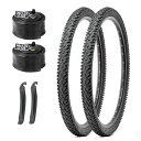 MOHEGIA2組セット26インチMTB自転車タイヤ:26x2.125インチ56-559マウンテンバイクタイヤ-パンク防止折り畳み式交換用タイヤ、チューブ、タイ...