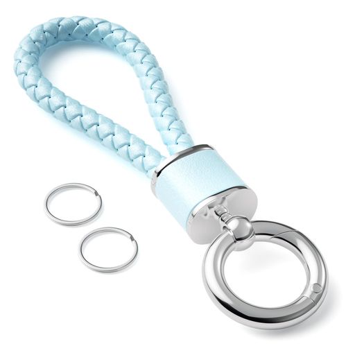 [PIAQEIOZ]キーホルダー車カラビナキーホルダー革編み込み自転車鍵おしゃれバイクキーリング付きキーチ..