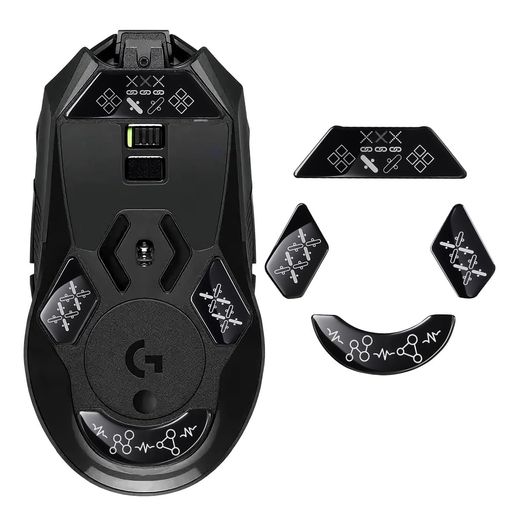Rakuten - IMMOENUCマウスソールはLogicoolG903に適合しますマウスフィートマウスのガラスフットパッド2.5D円形デザイン薄型耐久性低摩擦ゲーミングマウスアクセサリー(十字パターン)