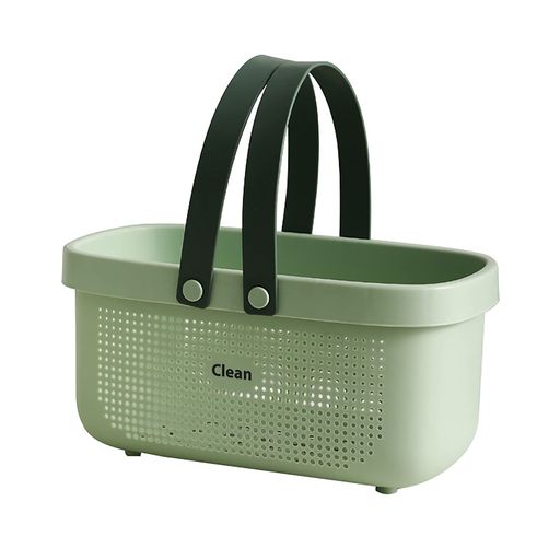 ZINGYUEバスケット手提げお風呂収納バスランドリー多機能シャワー水切り温泉ポーチスパバッグ用品化粧入れバスルームミントグリーン(3.0)