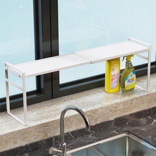 Slim Kitchen Racks - 1個キッチンラックスリム-調味料ラックスリム隙間棚スパイス&調理器具用拡張可能なメタル収納棚、塗装仕上げ(白通常サイズ)