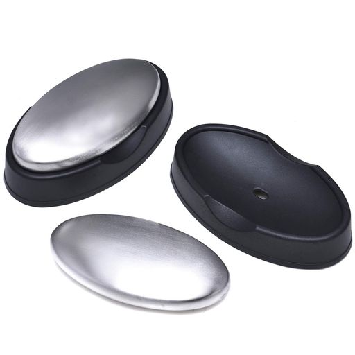 Cluolingステンレスソープ2個消臭石鹸デオドラントフィッシュソープステンレスソープバー魚におい消し玉ねぎニンニク臭い除去ステンレス鋼デオドラントステンレスソープトレイ(3.0)