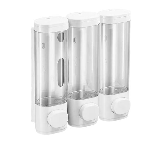 壁掛けソープディスペンサーシャンプーシャワージェル用ディスンサー家庭アパートホテル学校大容量ホワイトせっけんえき(白)