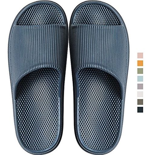 スリッパサンダル超軽量トイレスリッパスリッパルームシューズ滑り止め抗菌防臭素材室内履きマッサージ機能春夏秋用男女兼用(23.5cmネイビー)