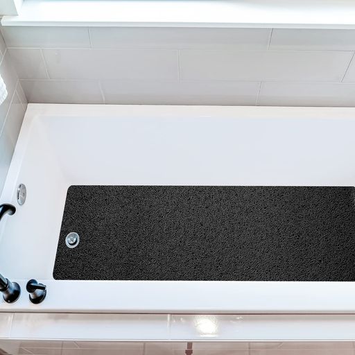 COSYLANDバスタブマットソフトテクスチャ加工バスタブマット39.37x16インチノンスリップ快適バスルームマット排水口付きPVCヘチママットウェットエリア用速乾