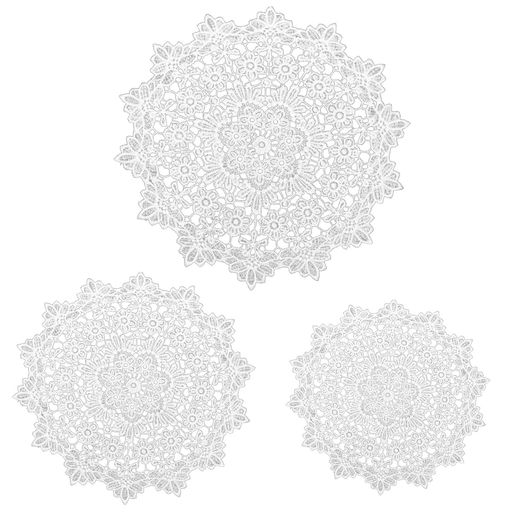 PAVIKE花瓶敷き北欧3枚セット20cm30cm40cmドイリーマット円形テーブルセンターマット桔梗ランチョンマ..