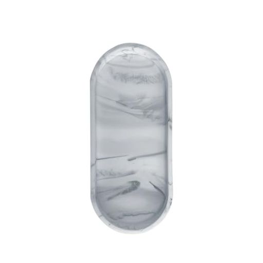 EZBUYGOシリコンバスルームバニティトレイオーバルマーブルキッチンカウンタートップストレージトレイ..