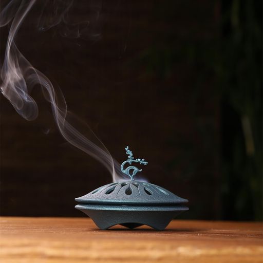 香炉おしゃれ仏具インテリアお香立てオシャレ線香立て渦巻き渦巻き線香立て蓋蓋付き合金製鹿モチーフ置..