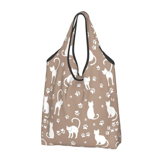 [FURONGA]エコバッグ買い物バッグ折畳み大容量猫柄动物柄可愛いおしゃれショッピングバッグ洗える小さめコンパクト手提げ買い物袋肩掛け丈夫軽量メンズレディース(21)