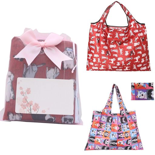 エコバックセット2個小さな贈り物離職結婚式のお返し祝う退院の贈り物退職祝い家族のお祝いとお返し挨拶の小さな贈り物誕生日プレゼントコンビニバッグ大容量ギフトバッグ(ペットの犬)