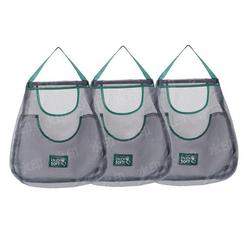 【製品仕様】通気性の良いメッシュ生地のバッグの3pcsは、約41*30センチメートルを測定します。 【素材】メッシュポケットデザインメッシュ通気性生地。野菜や果物を取り出しやすく、とても便利です。 【省スペース】メッシュバッグは吊り下げて収...