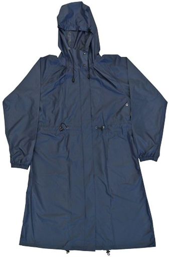 アテインレインコート無地・ロングモッズネイビーフリーサイズ8051