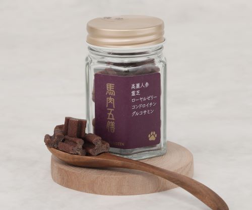 Happy Pet Chatterの■馬肉五膳＜レギュラー＞　瓶入 20g｜アングル2