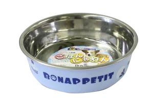 Rakuten - ■【在庫処分品 訳あり品・多少の汚れあり】 ステンレス食器 ごはんにゃわん犬用 ブルー　S