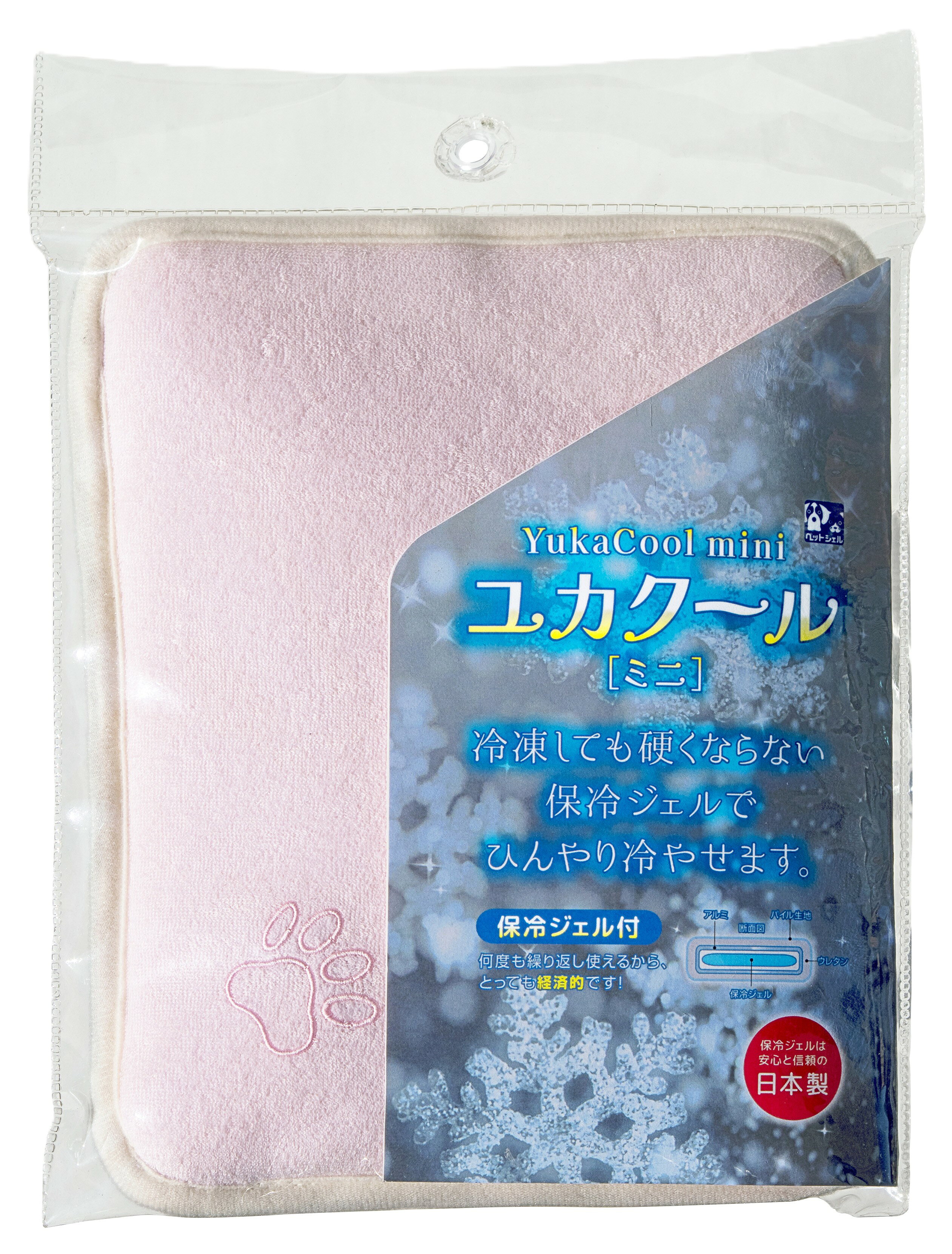 ●保冷ジェルは何度でもくり返し使えるからとっても経済的。 ●冷凍庫で凍らせても硬くならないから扱いやすくコンパクトに折りたたむこともできます。 ●保冷ジェルは安心と信頼の日本製を使用しています。 【原材料】 ・マット（中国製）表・裏：タオル生地 ・マット内側：ウレタンフォーム ・保冷ジェル（日本製）：高吸水性ポリマー 【メーカー】株式会社貝沼産業