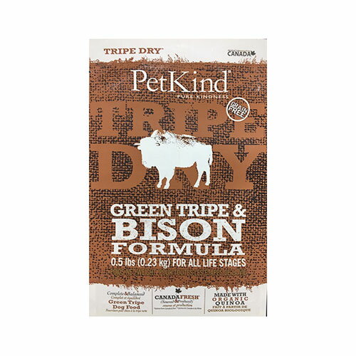 ■Pet Kind（ペットカインド）　トライプドライ　グリーントライプ＆バイソン　230g○