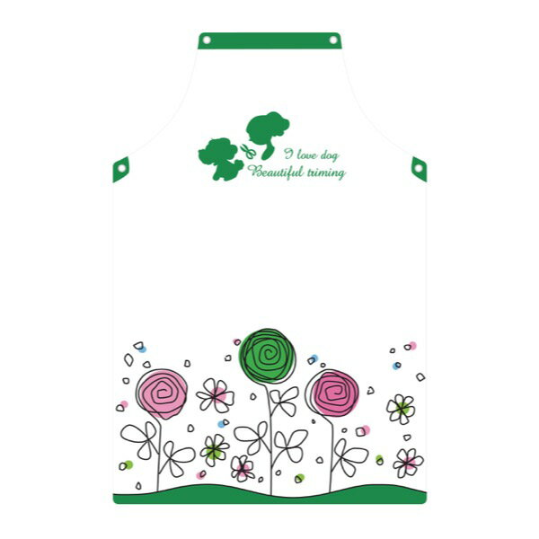 ■トリミングエプロン ニューフラワー柄○