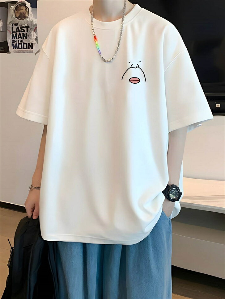 樂天商城 - コットン 厚手 半袖tシャツ ティーシャツ ユナイテッドアスレ ゆったり オーバーサイズ ビッグシルエット 白t 作業着 tシャツ メンズ 半袖 無地 レディース 大きいサイズ 大きめ 綿100％ 白