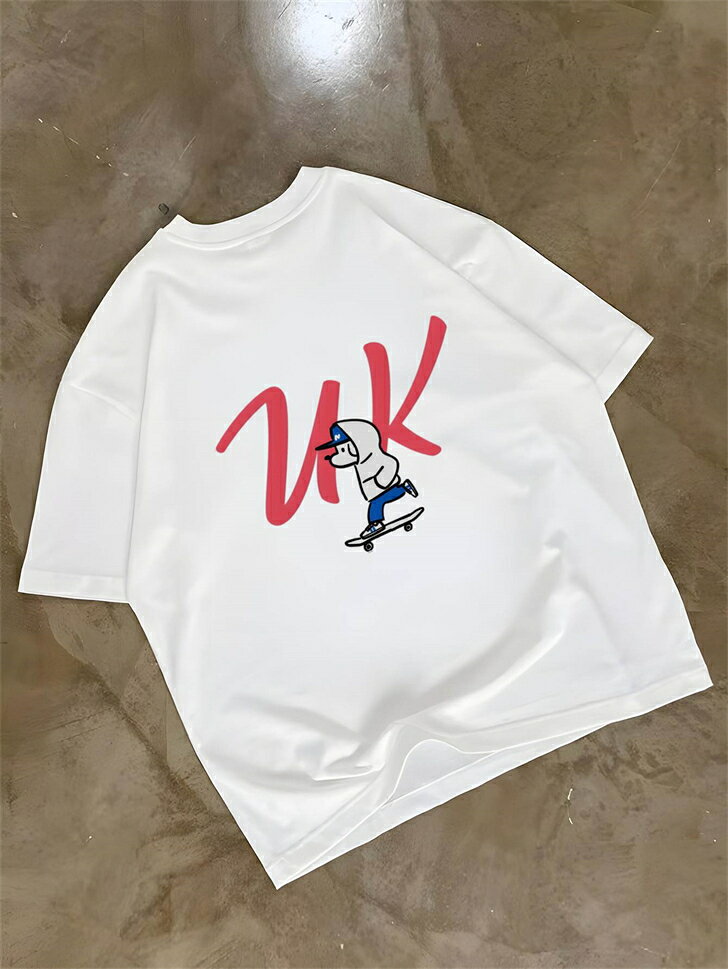 樂天商城 - ビッグシルエット 白t オーバーサイズ ゆったり ユナイテッドアスレ ティーシャツ 半袖tシャツ 厚手 コットン 白 綿100％ 大きめ 大きいサイズ レディース 無地 半袖 メンズ tシャツ 作業着