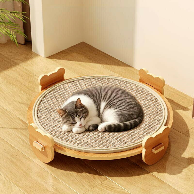 樂天商城 - ペットデッキチェア ペットベッド 猫用リクライニングチェア 室内 猫用品 木製 小型犬 サイザル麻 爪とぎ キャットハンモック おしゃれ 猫ベッド ペット寝具 猫用 可愛い 猫家具 ベッドフレーム 夏用 自然素材 ペット用品 耐噛み 通気性いい ひんやり 楽しみ送料無料