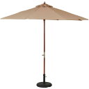 【P10倍:11/1 00:00 - 11/1 23:59】ガーデンパラソル おしゃれ 木製パラソル 270cm 大型 アウトドア 庭 カフェ UVカット 紫外線カット 高さ254cm アイボリー