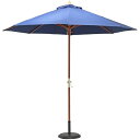 【P10倍:11/1 00:00 - 11/1 23:59】ガーデンパラソル おしゃれ 木製パラソル 270cm 大型 アウトドア 庭 カフェ UVカット 紫外線カット 高さ254cm ネイビー