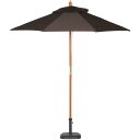 【P10倍:11/1 00:00 - 11/1 23:59】ガーデンパラソル おしゃれ 木製パラソル 210cm 大型 アウトドア 庭 カフェ UVカット 紫外線カット 高さ222cm ブラウン