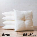 【SALE:5/1 10:00 - 5/8 01:59】クッション 中身 55×59cm 5枚組 日本製 ヌードクッション 座布団