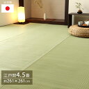 【SALE:7/11 20:00 - 7/19 01:59】い草ラグ 4.5畳 約261×261cm 洗える レジャーシート 除菌スプレー対応 無地