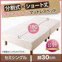 【P10倍:7/19 20:00 - 7/26 01:59】脚付きマットレスベッド セミシングルベッド ボンネルコイル ベッドパッド&シーツなし 脚30cm ショート丈2分割マットレス