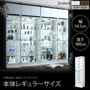 コレクションケース おしゃれ 幅54 ガラス棚 ディスプレイケース 背面ミラー付き コレクションボード