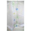 レースカーテン 100×133cm 2枚組 ブルー おしゃれ 花柄