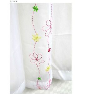 【SALE：2024/05/17 20:00 - 05/22 01:59】レースカーテン 幅100×176cm 2枚組 ローズ おしゃれ 花柄