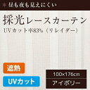 採光レースカーテン UVカット 2枚組 100×176cm 洗える 遮熱 遮像 目隠し