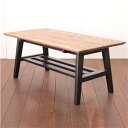 【SALE:5/1 10:00 - 5/8 01:59】センターテーブル 100×50×42cm おしゃれ ブラック 北欧風 木製 棚付き